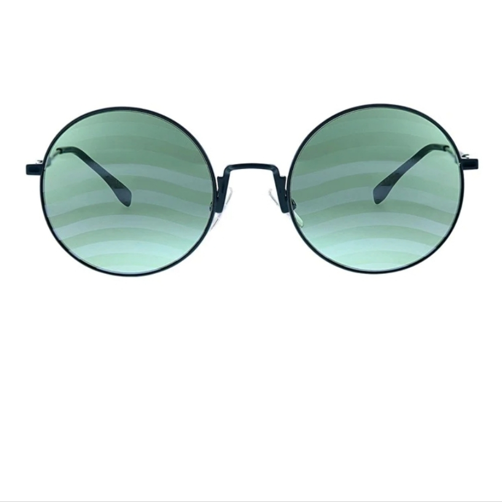 Nwt Fendi Waves 53mm Round Green Sunglasses